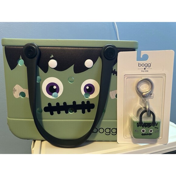Bogg Bag Bitty Frankenstein FRANKENBOGG Halloween w/ Tiny Tote Green Black NWT - Picture 1 of 4